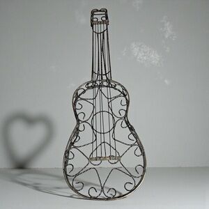 VINTAGE BLACK METAL GUITAR WALL ART